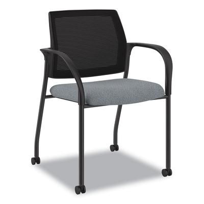 Hon IS6FHIMAPX25 Ignition Series Mesh Back Mobile Stacking Chair, Fabric Seat, 25 x 21.75 x 33.5, Basalt/Black HONIS6FHIMAPX25