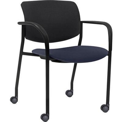 Lorell 83115A204 Stacking Chairs, Dark Blue Fabric Seat, 25-1/2" x 25" x 33"H, 2/CT - Case of 2 LLR83115A204