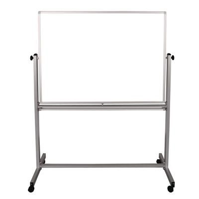 Luxor Mobile Magnetic Whiteboard, 48" x 36", White Surface, Silver Aluminum Frame (LXOMB4836WW)