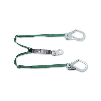 MSA V-Series Standard Twin-Leg Adjustable Shock Absorbing Lanyard, 6 ft, Large Snaphooks (454-10191758)