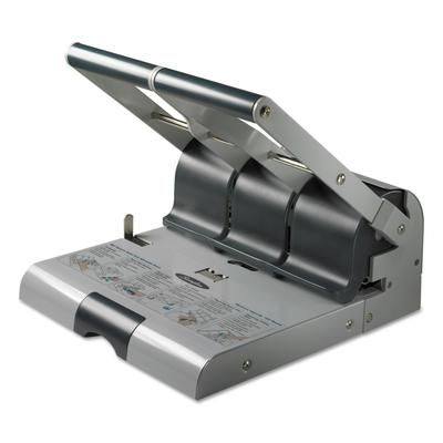 Swingline 74650 160-Sheet Antimicrobial Protected Adjustable Punch, 9/32" Holes, Putty/Gray SWI74650