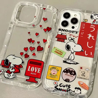 Cartoon Clear Case for S-SnoopyS IPhone 16 15 14 13 12 11 Pro Max 14 15 7 8 Plus X XR XS Max SE2020