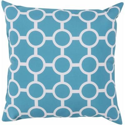 Roehampton 20" Square Traditional Pillow plush Aqua/Light Gray Outdoor Throw Pillow - Boutique Rugs