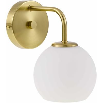 Indragarh 8"L x 6"W x 9"H Traditional Metallic - Brass/Clear/Black Wall Sconce - Boutique Rugs
