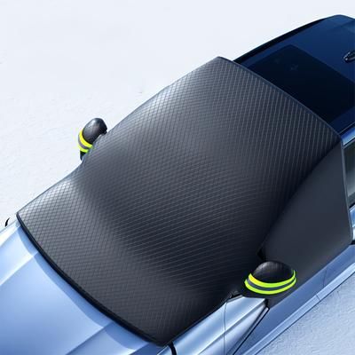TEMU Summer Thickened Extended Car Windshield Sunshade - Durable Polyester Sun Protection, Suitable For Most Vehicles, Front Windshield Shade, Summer Cooling, Prevents Interior Cracking And Aging