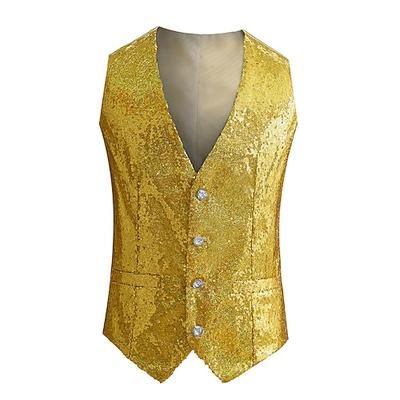 Disco Anni '80 Gilet Disco Paillettes Costume Per uomo Costume di Carnevale Mascherata Club Feste Performance Adulti Gilet