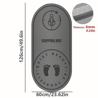 TEMU Tpe Skipping Rope Mat 6mm/8mm Thick With - High-density Shock Absorbing Exercise Floor Mat - Safe Anti-slip Surface For High- Fitness Training And Body Workouts - Floor Protection, Easy To Clean
