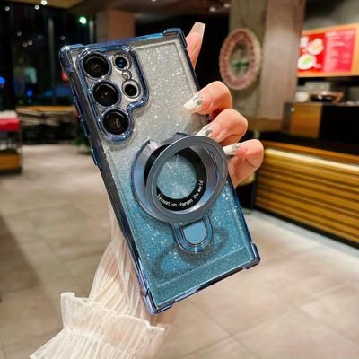 TEMU Chic Magnetic Gradient Phone Case With Stand S24 Ultra/s23 Ultra/s22 Ultra & More - Perfect Easter, Birthday, Christmas Gift For Girlfriend, Family