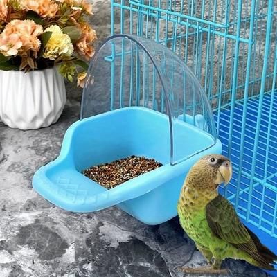 TEMU Bird Bath Tub For Cage, Parrot Feeding , Food Cup For Birds, Pe Material Feeder Accessory For Lovebirds, Canary, - 1 Piece