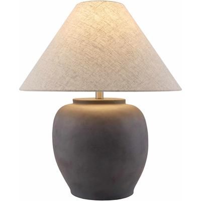 Gurgurnica 26"H x 20"W x 20"D Gray/Peach/White/Metallic - Nickel/Translucent Table Lamp - Boutique Rugs