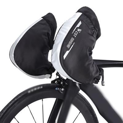 TEMU Windproof Thermal Bike Handlebar Mittens Bicycle Electric Bike Warm Handlebar Cover Reflective Painting Safety Cycle Gloves