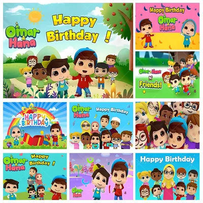 Disney Omar&Hana Backdrop Birthday Party Supply Photo Background Cute Doll Vinyl Photography Banner