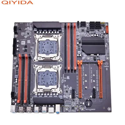QIYIDA X99 Dual Motherboard X99 C612 Chip Supports LGA 2011-3 CPU DDR4 RAM NVME NGFF M.2 USB3.0 SATA3.0 PCI16X
