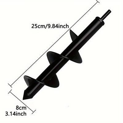 TEMU 1/2/3pcs Spiral Steel Garden Drill For Efficient Planting And Soil Loosening Garden Garden Soil Loosening Spiral Drill For Planting Tools Alloy Ground Drill Spiral Drill Head