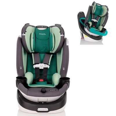 Evenflo GOLD SensorSafe Revolve 360 Slim 2-in-1 Rotational Convertible Car Seat with Green & Gentle