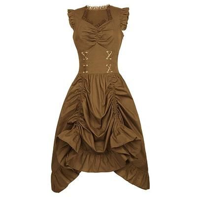 Punk Gotico Rinascimento Steampunk Vestito Ragazza gotica Tinta unica Costume Per donna Fantasia Stile Steampunk Halloween Carnevale Mascherata Casual Quotidiano Adulti Vestito