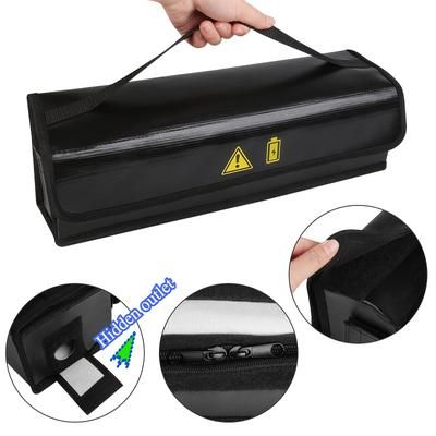TEMU E-bike Fireproof Battery Storage Case - Glass Fiber, Heat Resistant Up To C, Waterproof And Explosionproof, Uncharged, For Electric Bicycle Battery Safety And Charging - Black
