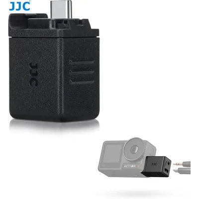 JJC 3.5mm Audio Adapter supports 3.5mm microphone audio input With Type-C Charging Port for DJI OSMO Action 6 4 5 Pro Camera