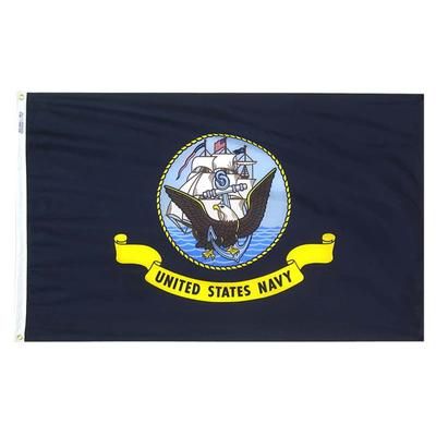 Annin Flags US Navy Nylon Flag Navy Blue/White/Yellow 3ft x 5ft 439030R