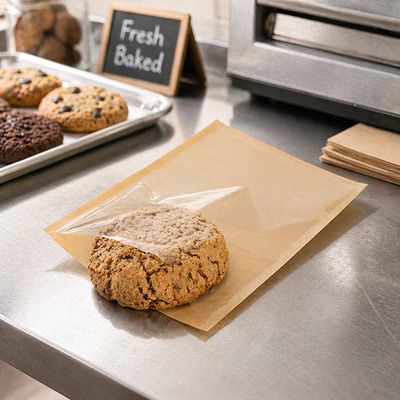 Kraft Bakery Bag w/ Clear Front 5 1/4" x 7 1/2" 100 Pack CKHS57