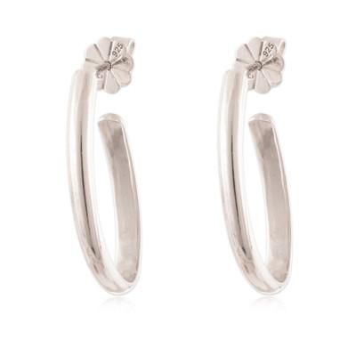 Chic Essentials,'Classic Essential Sterling Silver Half-Hoop Earrings'