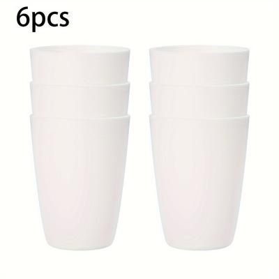 TEMU 4/6 Sturdy Pp Cups: And Stackable Coffee, Juice, Water, And Toothbrush Cups - Lightweight For Camping, Picnics, Rvs, And Dorm Life - Microwave Safe, Dishwasher Friendly