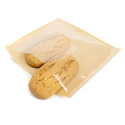 Kraft Bakery Bag w/ Clear Front 6" x 6" 100 Pack CKHS66