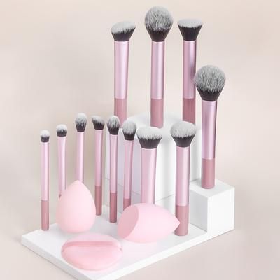 TEMU 15pcs Makeup Set - Multifunctional Including 2pcs Beveled And Water Drop , 1