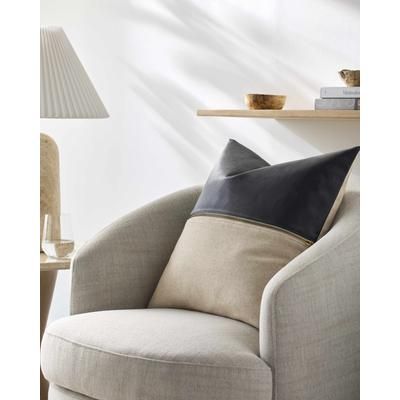 Alekos 18" Square 'Charcoal/Sandstone/Brass'/Charcoal/Olive Throw Pillow - Boutique Rugs
