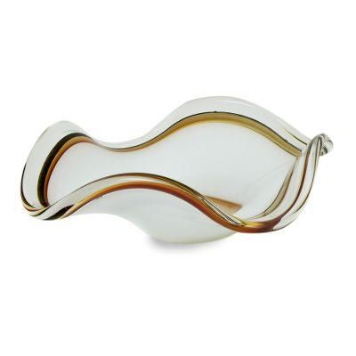 Radiant Waves,'Hand Blown Art Glass Centerpiece with Spiral Motif'