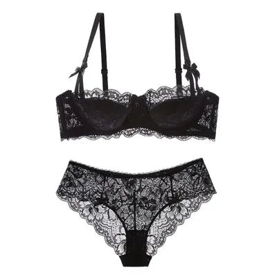 MOYISU Oreille de lapin AB Cup Pure Desire Ensemble de soutien-gorge pour fille | Soutien-gorge pull avec nœud | Soutien-gorge respirant en dentelle française | Coupe antidérapante Date Nuit