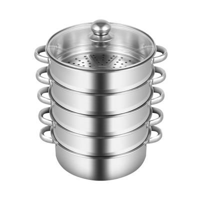 TEMU 5-tier Stainless Steel Steamer | Vegetable & Meat Steamer Pot | Kitchen Cooking Tool | Cooker | Healthy Food Preparation | Easy | Space-saving Design