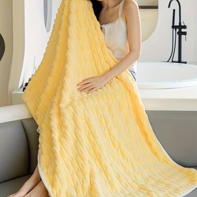 TEMU 1pc Ultra--dry Bath Towel, Skin-friendly Absorbent Thick Wrap, Polyester 85% Polyamide 15% Blend, No Fragrance, Adult Size