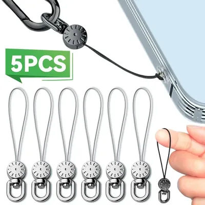 5/1PCS Hand Wrist Lanyard Strap String Short Phone Wrist Strap Metal 360 Degree Rotatable Security Anti-lost Wristband Lanyard