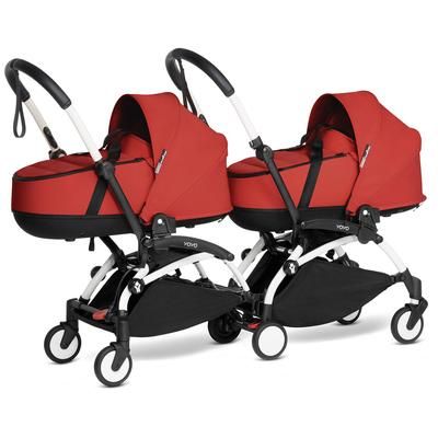 Babyzen YOYO Connect Double Stroller Bassinet / Bassinet Bundle - White / Red