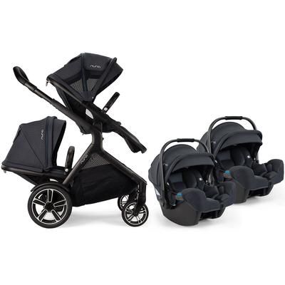 Nuna DEMI Grow + PIPA RX Twin Travel System with Aire Protect Canopy + Classic Canopy - Ocean