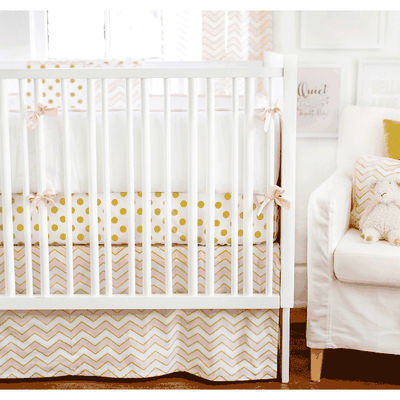 New Arrivals Gold Rush in Pink 3 Piece Crib Bedding Set