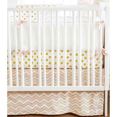 New Arrivals Gold Rush in Pink 3 Piece Crib Bedding Set