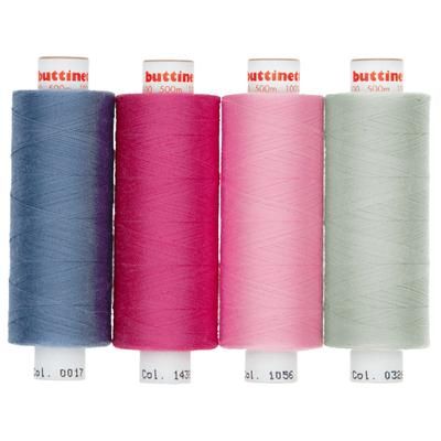 buttinette Lot de fils à coudre "candy", grosseur du fil : 100, 4x 500 m