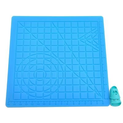 TEMU A 3d Pen Mat, 7x7 Inches Silicone 3d Printing Pad With Geometric Templates, Includes 2 Finger Caps, Designed For 3d Drawing, Doodling, And Diy 3d Printing Accessories.