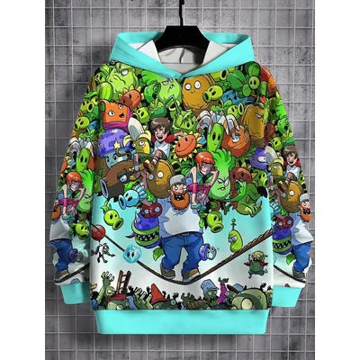 HOT Game p-Plants vs. Zombies 3D Print All Seasons Children Casual Sweatshirt Cool Pullover Tops Unisex Clothes Boy Girl Hoodies