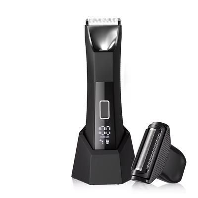 TEMU 2-in- Hair Trimmer & Groin Shaver - Dual-head, Smooth & Scratch-free, Lightweight With Travel Lock, Led Display, Usb Rechargeable, Stainless Steel Blades, 60+ Minutes