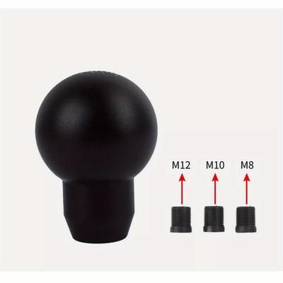TEMU Universal Aluminum Gear Shift Knob - Momo Italy Design, Round Racing Style, Weighted Manual Shifter Lever, Compatible With M8 M10 M12 Adapters Included