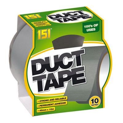 TEMU Silver Duct Duck Gaffa Tape Adhesive Waterproof Cloth 10m X 48mm New For Diy Home Industrial Use Heavy Duty Cloth Tape