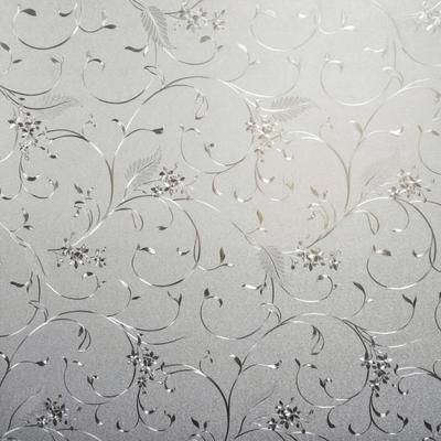 TEMU 1pc Vine Pattern Privacy Window Film - Pvc, Electrostatic Adhesive, 10mil Thick - Decorative Glass Door & Window Cling For Home Decor