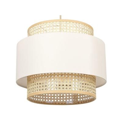 Suspension d’intérieur en rotin beige et naturel