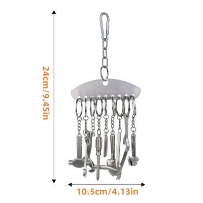 TEMU 1pc Stainless Toy For Parrots, Parakeet Chew Toy, Interactive Pet Cage Hanging Accessory, For Large And Medium Birds, Stress And Mental Stimulation