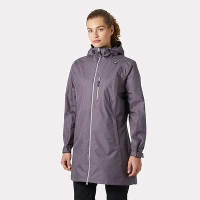 Helly Hansen Women's Long Belfast 3/4 Length Rain Jacket Purple L