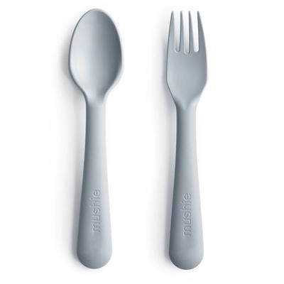 Mushie Fork and Spoon Set - Cloud