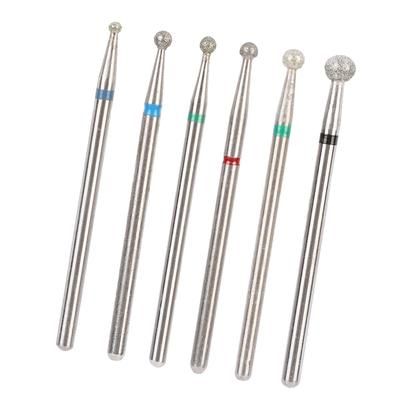 TEMU 6pcs Stainless Steel Nail Drill Bit Set - Manicure & Pedicure Tools For Polishing, Shaping & Gel Removal